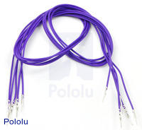 Wires with Pre-crimped Terminals 5-Pack M-M 24" Purple