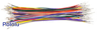 Wires with Pre-crimped Terminals 50-Piece Rainbow Assortment M-F 6"