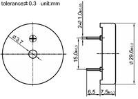 30mm piezo buzzer dimensions (in mm).
