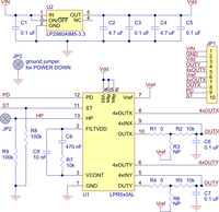 LPR510AL or LPR550AL dual-axis (pitch and roll or XY) gyroscope carrier schematic.