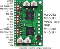 Dual MC33926 motor driver carrier, labeled top view.