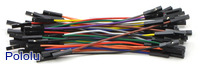 Premium Jumper Wire 50-Piece Rainbow Assortment F-F 3"
