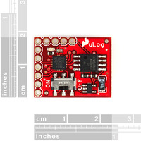 uLog 3-channel analog datalogger top view.