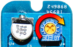 The potentiometer on the ShiftBar controls the current to the LEDs.