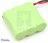 Rechargeable NiMH Battery Pack: 3.6 V, 350 mAh, 3x1 2/3-AAA Cells