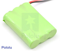 Rechargeable NiMH Battery Pack: 3.6 V, 700 mAh, 3x1 AAA Cells