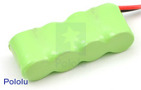 Rechargeable NiMH Battery Pack: 4.8 V, 150 mAh, 4x1 1/3-AAA Cells