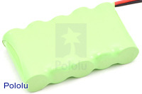 Rechargeable NiMH Battery Pack: 6.0 V, 350 mAh, 5x1 2/3-AAA Cells