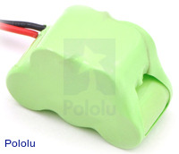 Rechargeable NiMH Battery Pack: 6.0 V, 200 mAh, 3+2 1/3-AAA Cells, JR Connector