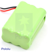 Rechargeable NiMH Battery Pack: 7.2 V, 700 mAh, 3x2 AAA Cells