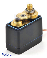 Metal gears and ball bearings of the Power HD high-torque servo 1501MG.