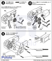 Instructions for Tamiya mini motor gearbox (8-speed) kit page&nbsp;2.