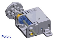 3D rendering of Tamiya’s 70190 mini motor multi-ratio gearbox (12-speed).
