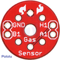 Sparkfun MQ gas sensor carrier, top view.