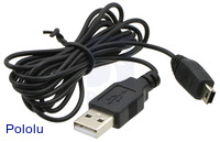 Thin 2mm USB Cable A to Mini-B 6 ft., Low/Full-Speed Only
