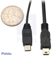 USB cable size comparison (product #1129 on left, #130 on right).