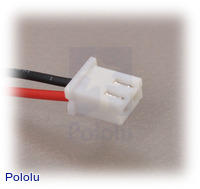 2-Pin female JST XH-style connector.
