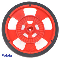 Solarbotics GMPW-R RED Wheel with Encoder Stripes, Silicone Tire