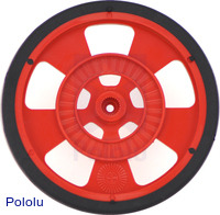 Solarbotics SW-R RED Servo Wheel with Encoder Stripes, Silicone Tire