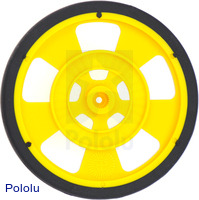 Solarbotics SW-Y YELLOW Servo Wheel with Encoder Stripes, Silicone Tire