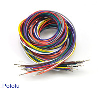 Wires with Pre-crimped Terminals 20-Piece Rainbow Assortment F-F 36"