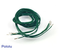 Wires with Pre-crimped Terminals 5-Pack F-F 36" Green