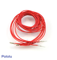 Wires with Pre-crimped Terminals 5-Pack M-F 36" Red