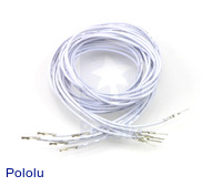 Wires with Pre-crimped Terminals 5-Pack M-F 36" White
