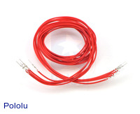Wires with Pre-crimped Terminals 5-Pack M-M 36" Red