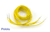 Wires with Pre-crimped Terminals 5-Pack M-M 36" Yellow