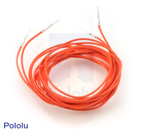 Wires with Pre-crimped Terminals 2-Pack M-M 60" Orange