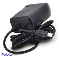 Wall power adapter: 5VDC, 1A, 5.5×2.1mm barrel jack, center-positive.