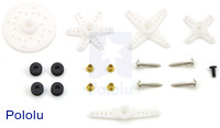 Included hardware for the GWS S03N standard servo (might vary).