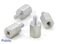 Aluminum Standoff: 1/4" Length, 2-56 Thread, M-F (4-Pack)