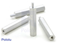 Aluminum Standoff: 1" Length, 2-56 Thread, M-F (4-Pack)