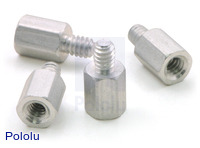 Aluminum Standoff: 1/4" Length, 4-40 Thread, M-F (4-Pack)