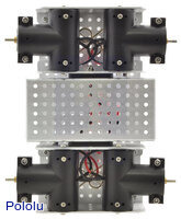 Bottom view of Dagu Wild Thumper 4WD chassis (silver version).