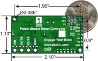 Simple Motor Controller 18v7 bottom view with dimensions.