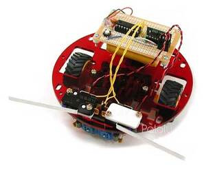 PIC-based obstacle-avoiding robot.