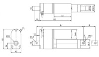Dimensional drawing for the Concentric LD linear actuators with feedback.