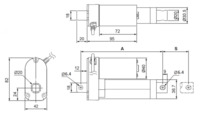 Dimensional drawing for the Concentric LD linear actuators without feedback.