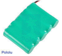 Rechargeable NiMH Battery Pack: 6.0 V, 2200 mAh, 5x1 AA Cells, JR Connector