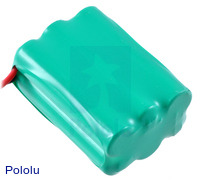 Rechargeable NiMH Battery Pack: 7.2 V, 900 mAh, 3x2 AAA Cells, JR Connector