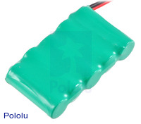 Rechargeable NiMH Battery Pack: 6.0 V, 350 mAh, 5x1 2/3-AAA Cells, JR Connector