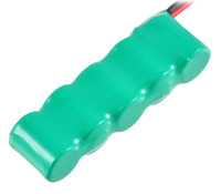 Rechargeable NiMH Battery Pack: 6.0 V, 200 mAh, 5x1 1/3-AAA Cells, JR Connector