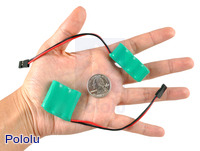 The smaller, 1/3- and 2/3-AAA NiMH battery packs are great for miniature robots.