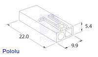 Male mini Tamiya plug dimensions (in mm).