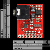 Si4703 FM tuner carrier, top view with rulers.