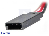 Male Futaba J connector (often referred to as “female” in the RC hobby industry).