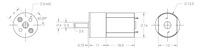35:1 and 115:1 metal gearmotor 15.5Dx30L&nbsp;mm dimensions (units in mm).